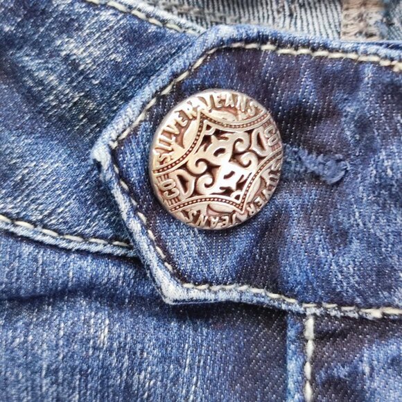 Silver Jeans Tuesday Crop denim blue women's size W28 - Picture 10 of 16